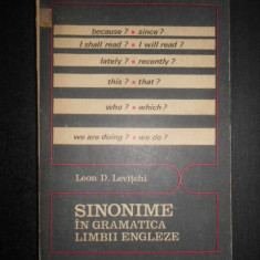 Leon D. Levitchi - Sinonime in gramatica limbii engleze