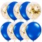 Set 10 baloane latex, confetti aurii, Albastru, 30cm, Ropet
