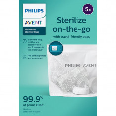Philips Avent Sterilize on-the-go săculeți pentru sterilizare pentru cuptorul cu microunde 5 buc