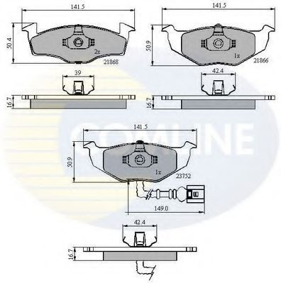 Set placute frana,frana disc SKODA FABIA I Combi (6Y5) (2000 - 2007) COMLINE CBP1707