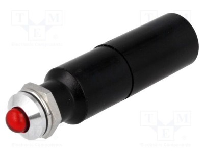 Lampă de control LED convex roșie 230VAC &amp;Oslash;8,2mm IP67 metal SIGNAL-CONSTRUCT foto