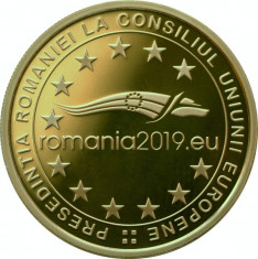 Romania 50 bani 2019 - Pre?edin?iei Consiliului Uniunii Europene, PROOF foto