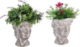 Cumpara ieftin Set 2 vaze ceramica cu plante artificiale multicolore 18 x 14 x 38 cm