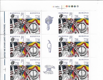 2002, LP 1581a - Uniti vom invinge- fragment de coala , MNH foto