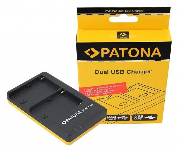 Patona Dual incarcator pentru Sony NP-FM500H FM500H incl. USB-C cable