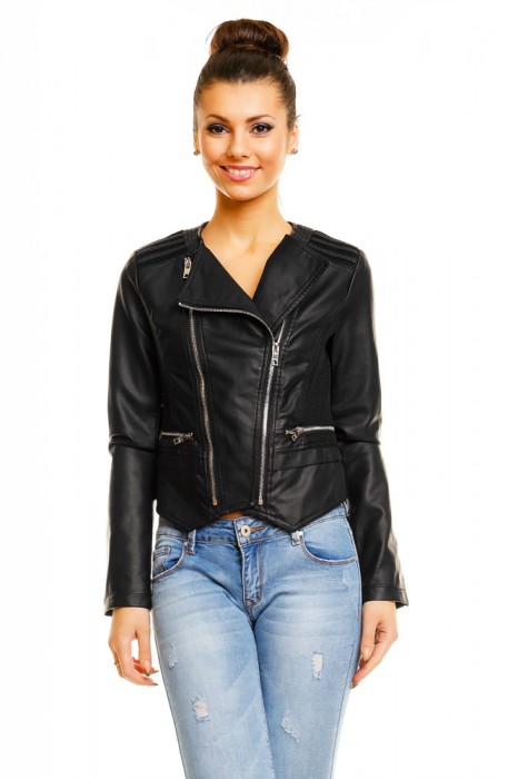 U590-1 Jacheta scurta din imitatie piele