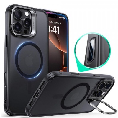 Husa MagSafe pentru Apple iPhone 16 Pro, ESR, Classic Hybrid Kickstand Slide, Neagra Satinata foto