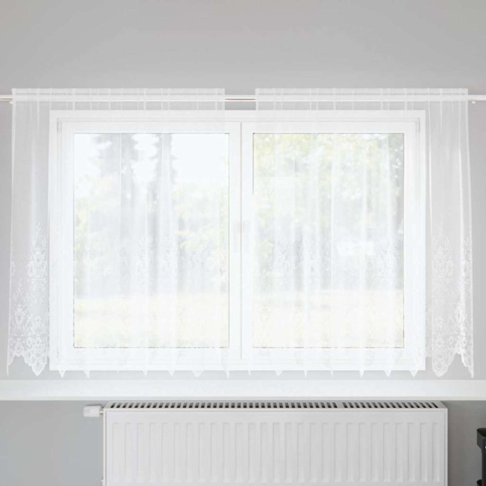 Perdele cu perdele Alb 200 x 140 cm Poliester