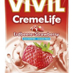 Bomboane cremoase Vivil Creme Life Capsuni fara zahar - 110 g