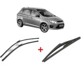 Cumpara ieftin Set 3 stergatoare FORD GRAND C-MAX (DXA/CB7, DXA/CEU) 2010-2019, pentru parbriz si luneta, Valeo Silencio