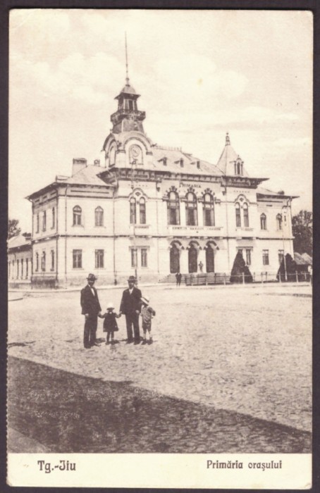 3033 - TG.JIU, Gorj, Primaria, Market, Romania - old postcard - used - 1926