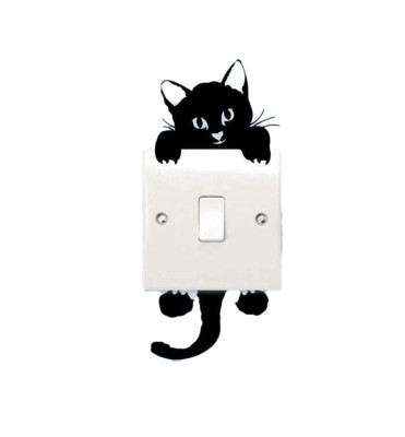 Sticker decorativ pentru intrerupator, Pisica, 11.5 cm, 1018STK foto