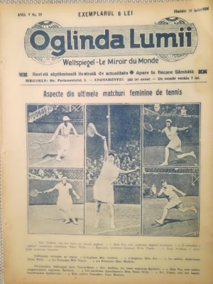 1926 Oglinda lumii, tenis feminin interbelic, regalitate, comemorare Eminescu foto