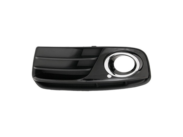 Grila bara Audi Q5 (8r) 06.2012-09.2016, Fata partea Stanga, Cu inel cromat, negru lucios, cu gaura pentru proiector, 8R0807681MBMT