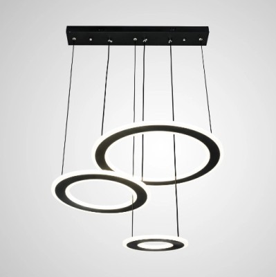 Lustra model -circle design, 3 cercuri, telecomanda, reglarea luminii si culorii foto