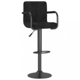 vidaXL Scaun de bar, negru, catifea