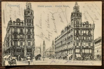 (113) CARTE POSTALA UNGARIA - BUDAPESTA, PALATUL KLOTILD - 1915 foto