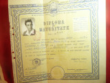 Diploma de Maturitate la Scoala Medie Ion Neculce Bucuresti 1959