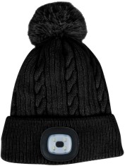 Caciula LED Strend Pro Damon neagra, marimea L, 60 lm, cu ciucure