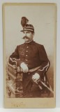 GALATI , STUDIO FOTO GEORGE MAKSAY , BARBAT IN UNIFORMA , CU SPADA , FOTO CABINET , CCA. 1900