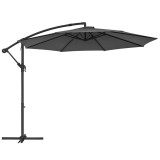 SONGMICS Umbrela de gradina cu brat lateral banana, 300cm, gri Household NewTrend