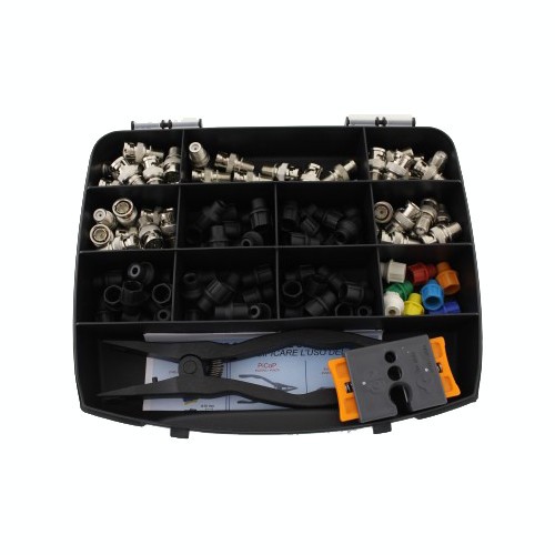 Kit 50 conectori CAP SYSTEM, decapator si cleste sertizare - CAP SYSTEM CAP-KIT2BNC
