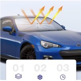 Cumpara ieftin Parasolar Auto Pliabil, pentru Masina, in Forma de Umbrela, Negru-Argintiu, 130 x 75 cm, Rezistent UV, ATT&reg;