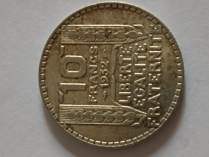 Moneda 10 FRANCI 1932 ,, ARGINT
