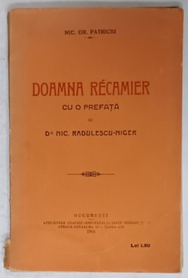 DOAMNA RECAMIER de NIC. GR. PATRICIU , 1916 foto