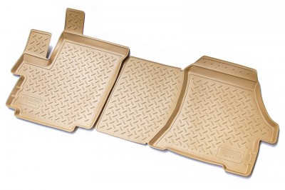 Set de 2 covorase bej cauciuc 3D stil tavita premium pentru Fiat Ducato, Citroen Jumper, Peugeot Boxer din 2006, Opel Movano C Cargo din 2021 foto