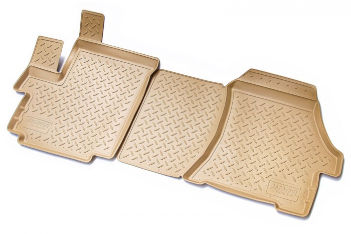 Set de 2 covorase bej cauciuc 3D stil tavita premium pentru Fiat Ducato, Citroen Jumper, Peugeot Boxer din 2006, Opel Movano C Cargo din 2021