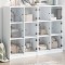 vidaXL Bibliotecă cu uși, alb, 136x37x109 cm, lemn prelucrat 3206510