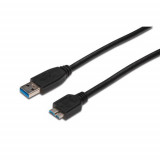 Cablu USB 3.0 A tata- micro B tata, 1m, Digitus AK-300116-010-S