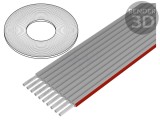 Cablu Bandă 1mm Litat Cu 10x28AWG PVC Gri
