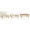 Gossi set mobilier de gradina, cu perne alb crem, 3 piese, bambus