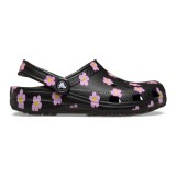 Saboti Crocs Classic Flower Clog K Negru - Black