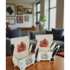 Cutie pentru aranjamente florale &ndash; Tematică Toamnă, HDF imprimat, 22x20x6,5 cm &ndash; Personalizabilă