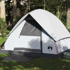 vidaXL Cort camping cupolă 4 persoane alb, țesătură opacă, impermeabil 94702