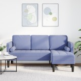 vidaXL Canapea formă L, 3 locuri, albastru denim, 160 cm, textil