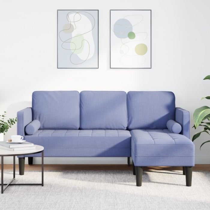 vidaXL Set de canapea Denim Albastru 173 x 131 x 67 cm țesătură 42001923