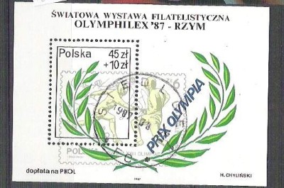 Poland 1987 Sport, perf. sheet, used H.003 foto