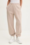 Rotate pantaloni de trening din bumbac culoarea bej, neted, 1134242313