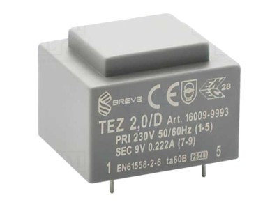 Transformator PCB &amp;icirc;ncapsulat 2VA 9V foto