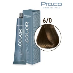Vopsea de par profesional PRO.COLOR 100 ml - Pro.Co - 6/0 BLOND INCHIS