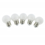Cumpara ieftin Set 5 becuri LED, E27 G45, Forever Light 92946, 2W, unghi larg de 360 , alb cald