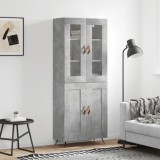 VidaXL Dulap &icirc;nalt, gri beton, 69,5x34x180, lemn compozit