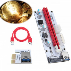 Riser PCIe extensie 1x la 16x V008s mining etherum zcash bitcoin foto