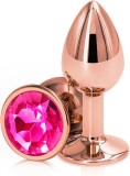 Dop Anal Charm Anal Plug Medium, Rose Gold, Piatra Roz Inchis Passion Labs