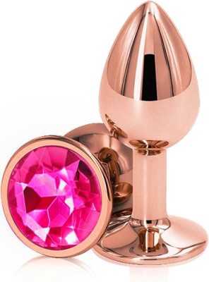 Dop Anal Charm Anal Plug Medium, Rose Gold, Piatra Roz Inchis Passion Labs foto