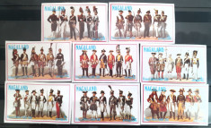 Nagaland uniforme militare, politia franceza la 1600-1816 serie nedant mnh foto